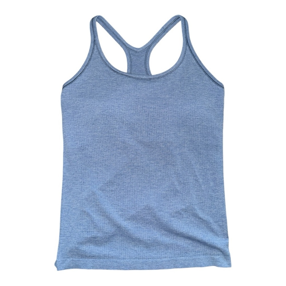 Lululemon Ebb to Street Tank Top B/C Cup Yoga Seamless Washed Denim Size 12 NWT - Picture 3 of 8